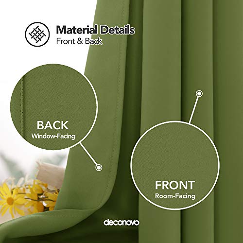 Image of Deconovo Thermal Blackout Grommet Window Curtain Panel for Large Window 52 Inch by 95 Inch,Dark Green,1 Panel