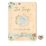 Luxorium Caja de Regalo de Dinero para Comunión de Madera con Tubo de Vidrio y Cuerda para Niños y Niñas