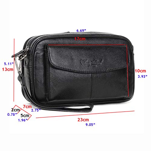 Hebetag Leather Clutch Purse Wallet for Men Organizer Holder Wrist Bag2