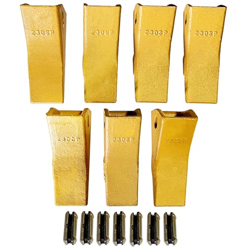BDI Wear Part 230SP Back-Hoe Bucket Teeth, Excavators Bucket Teeth w/TF23P Flex Pins for 23 &amp; 230 Series Skid Steer loaders and excavators-7PK