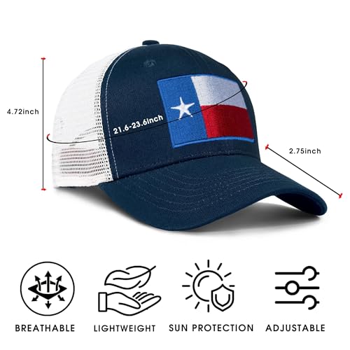 Image of Adjustable State Flag Trucker Hat Mesh Baseball Cap with Embroidered Patch for Men Women