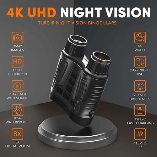 Binoculares de Visión Nocturna 8x Zoom Digital 4K miniatura 3