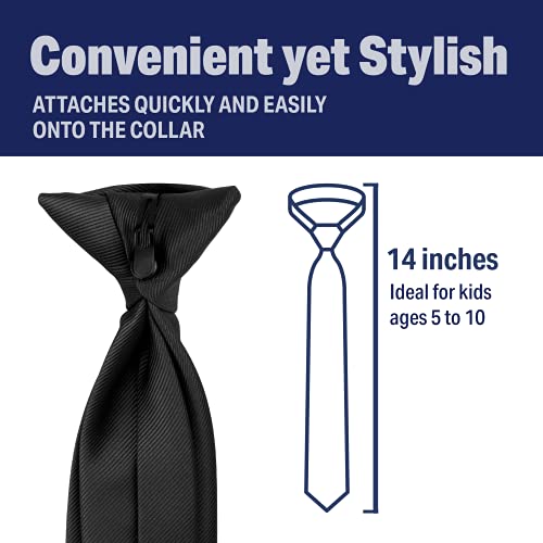 LUTHER PIKE SEATTLE Ties For Boys - Clip On Tie Woven Boys Ties: Neckties For Kids Formal Wedding Graduation School Uniforms2