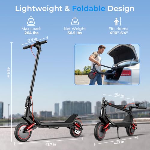Image of Electric Scooter - Electric Scooter Adults, 500W /1000W /1200W Motor, 18 /21 /25 MPH, 21 /28 Miles Max Range, APP Control, Double Braking Systems, 8.5 inch /10 inch Tire, Foldable E-Scooter
