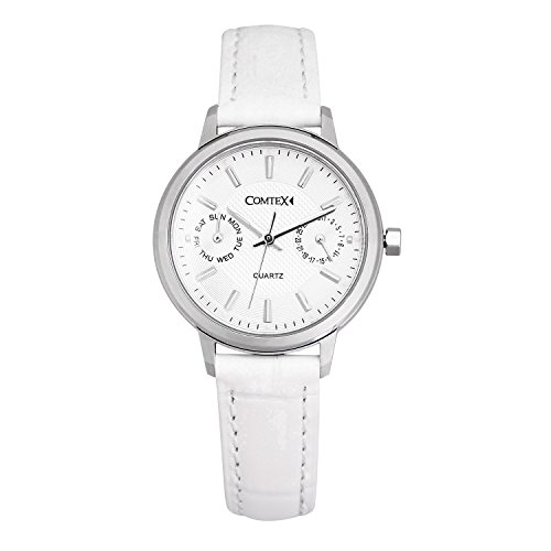 Preisvergleich Produktbild Comtex Damen Uhr Analog Quarz mit Leder Armband Z6359L-W