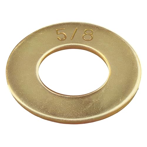 Image of 5 /8 inch (50 Pack) Grade 8 SAE Washer, Thru-Hardened, Yellow Zinc by Makers Bolt
