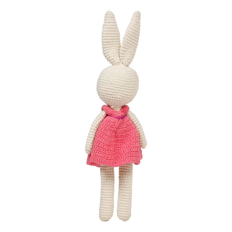 Image of LITTLE GINNIE Bunny Crochet Toy for Babies | Handmade & Washable Crochet Doll for Girls & Boys | Ideal for Birthday & Return Gift for 6+ Months