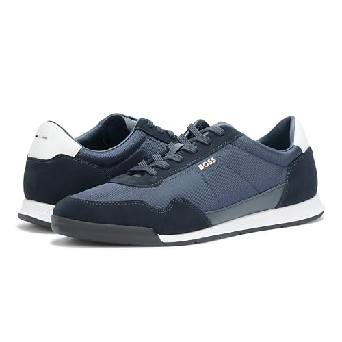 Image of BOSS Men's Titanium Low Profile Leather Sneaker | Casual Shoes