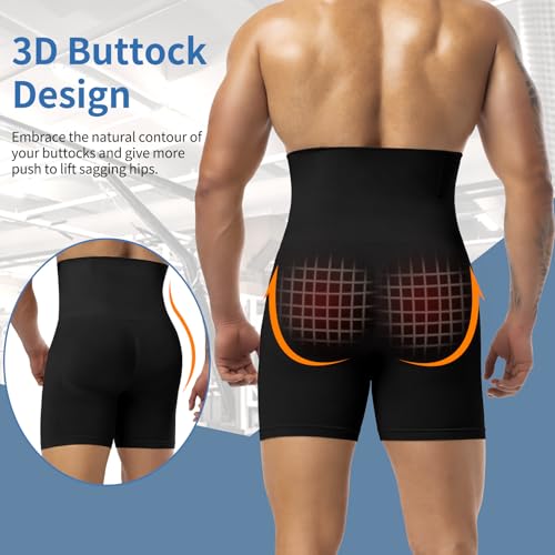 MISS MOLY Men Tummy Control Shorts High Waist Underwear Slimming Body Shaper Belly Girdle Boxer Briefs Stomach Shapewear3