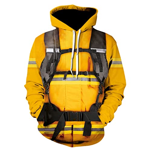 Sweat à capuche imprimé 3D pompier homme et femme par WEGUKRI