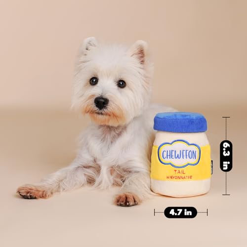 CHEWFFON Hundespielzeug, Interaktives Mayonnaise Jar Puzzle, Schnüffelspielzeug zur geistigen Stimulation, Verstecken Knistern Spielzeug für alle Hundegrößen