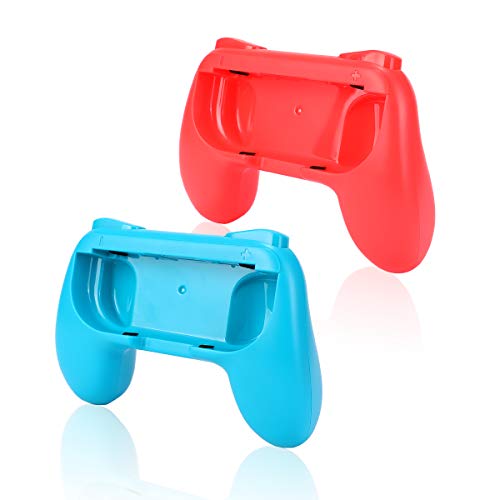 Poignée pour contrôleur Joy-Con Nintendo Switch,contrôleur AIEVE 2 pièces Cache-grip Accessoires pour commutateur Nintendo Joy-Con (rouge et bleu) Cover