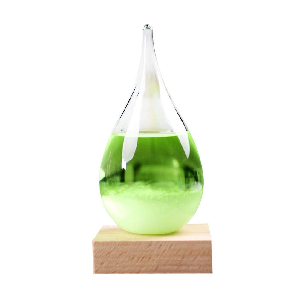 RunkeU Storm Glass Weather Stations Fashion Transparent Water Drop Weather Predictor Creative Forecast Nordic Style Decorative Weather Glass Home And Office Decoration（Heart/Water Drop Shape）
