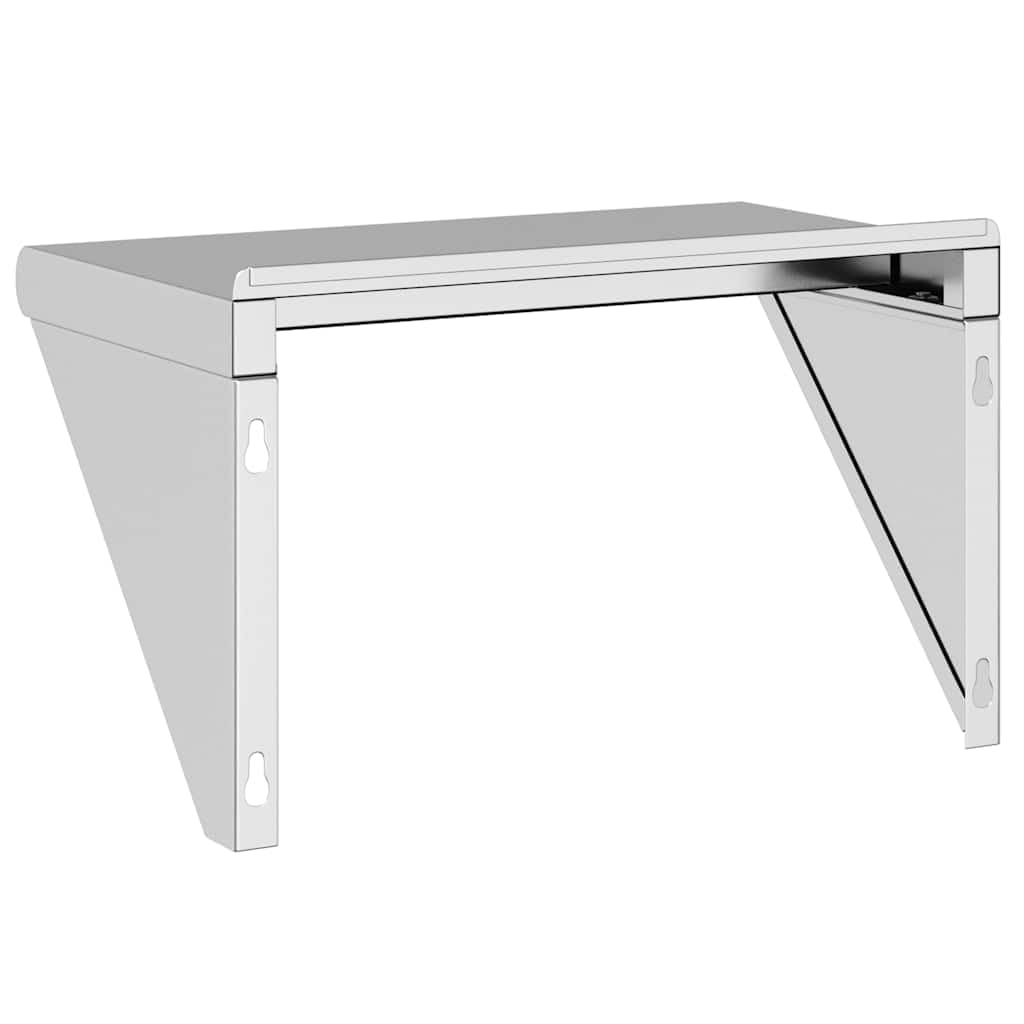 vidaXL Wandregal, Gewürzregal Erhöhte Kante, Hängeregal Schweberegal für Wohnzimmer Küche, Wandboard Regal Küchenregal, Silbern Edelstahl
