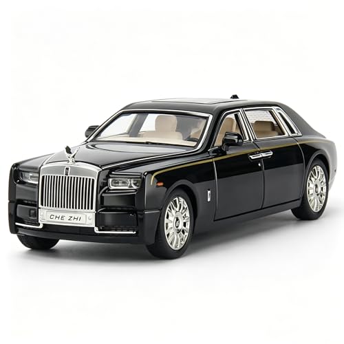 TGRCM-CZ Rolls-Royce Phantom Voiture miniature en alliage de zinc moulé sous pression avec son et lumière pour enfants, garçon, fille, cadeau (Noir) CZ24162