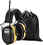 ZOHAN 042 Radio Ear Defenders for Adults – Electronic Noise Cancelling Headphones with FM/AM – Comfortable Hearing Protection for Mowing Construction & Workshop – Foldable Safety Earmuffs (Yellow)