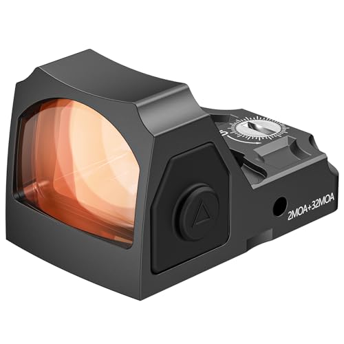 EZshoot Multiple Reticle Red Dot Sight,Compatible with RMR,2MOA Dot&32MOA Circle Motion Awake, Full-Sized Optics with Adapter Plate for MOS and Picatinny Mount (Red Dot)