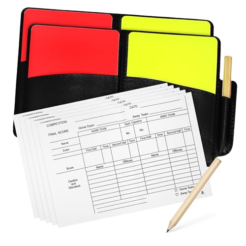 BESPORTBLE Referee Kit with Soccer Cards Score Pencil Multi Purpose Match Accessory for Football Volleyball Durable Material Convenient Storage Reusable Design