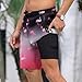 Adisputent Mens Swim Trunks with Compression Liner Quick Dry Swimsuit with Zipper Pockets Bathing Suit Beach Swim Shorts Flamingo 2XL