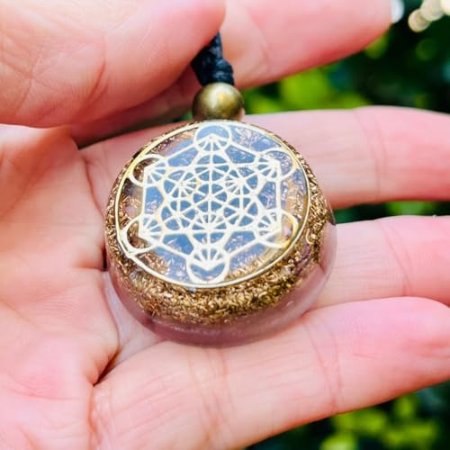 Metatron Cube Pendant Orgone Orgonite Archangel Sacred Geometry Resin Necklace, Natural Black Tourmaline, Balances Chakras, Protects Negative Energy Handmade Holistic Amulet3