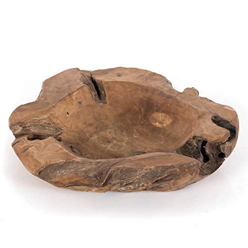 DESIGN DELIGHTS - Ciotola decorativa in legno di teak da 40 cm, altezza 5 cm