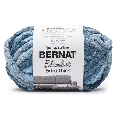 Grosor Bernat Blanket Extra Thick Glacier de 600g hilo para tejer con manos 2