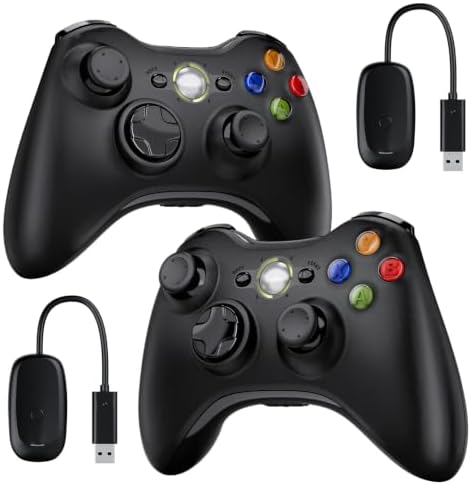 2 Pack Wireless Controller for Xbox 360/Xbox Slim/PC Windows 7/8/...