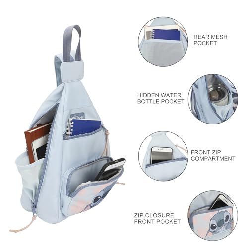 Disney Stitch Character Print Blue 15" CM Convertible crossbody Sling Bag3