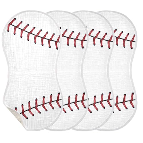Muslin Burp Cloths for Baby Boys and Girls - 1-Pack Ultra Absorbent Baseball Muslin Washcloths, Newborn Towel, Milk Spit Up Rags, Burp Cloth Bib for Unisex, 22 x 11 Inch2