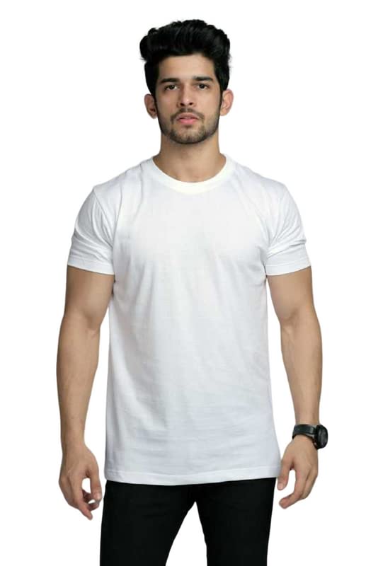 RiseMax Cotton Blend Half Sleeve Round Neck Regular Fit T-Shirt for Men