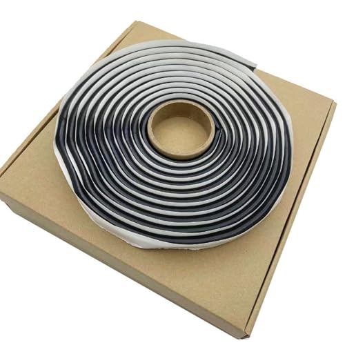 Cinta de Butilo, sellador de cinta para camping de coche, cinta de goma butilo redonda con caja de 9,5 mm de diámetro x 4 m, color negro