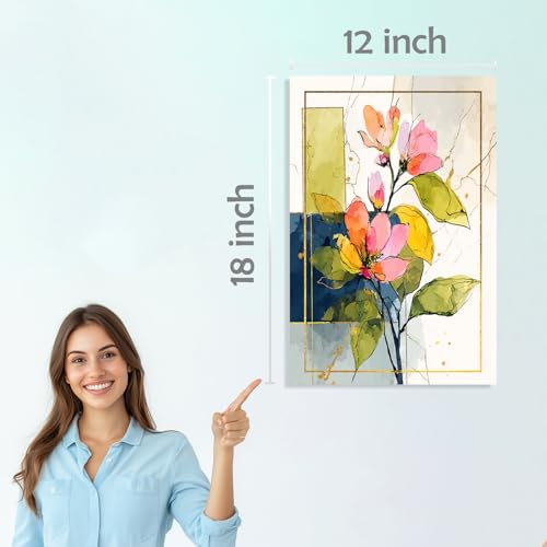 Image of SiddArtify Abstract Floral Wall Art Prints Set - Modern Botanical Poster Decor for Living Room Bedroom Office - 12x18 inch Board Pack of 6