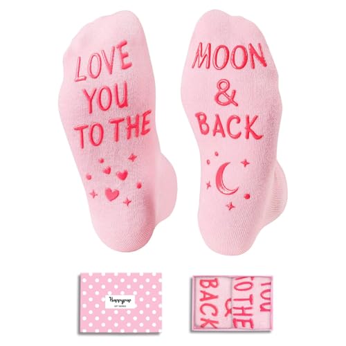 HAPPYPOP Mothers Day Gifts for Mom - Gifts for Her Aunt Grandma Wife Sister Girlfriend Socks I Love You to the Moon and Back