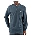 Carhartt Men's Workwear Pocket Long Sleeve Henley Midweight Jersey Original Fit K128,Bluestone,X-Large