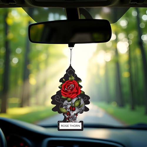 Image of Little Trees Rose Thorn Air Freshener (Pack of 3) | Bold Floral Fragrance | Iconic Tree Hanging Design | For Car, Home, Wardrobe | Imported from USA