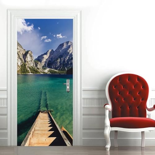 Türbekleben Natur Berg Türtapete, Selbstklebend TürPoster Natur Berg Türbilder, 3D Fototapete Türfolie Poster Tapete Türaufkleber Tür Tapeten 77 x 200 cm q2783