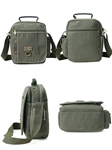 Men's Canvas Crossbody Messenger Bag - Small, Shoulder, Travel, Work Bag3