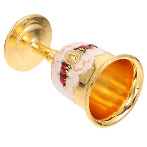 EPIGEIST Copa de Licor de Aleación de Zinc con Diseño de Incrustaciones Cáliz de Vino Tallado Copa de Reutilizable para Bar y Fiesta Casa Floral Aleatorio Dorado Blanco Rojo