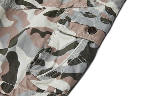 FOURSTEEDS Women's Casual Fitted Multi-Pockets Camouflage Twill Bermuda Cargo Shorts4