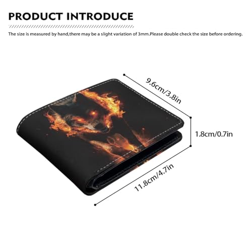 Image of Coldinair Cool Wolf Print Kids Wallet,Little Boys Wallet for Kids,Leather Bifold Wallets Credit Card Cash Id Holder Slim Rfid Blocking Child Coin Purse
