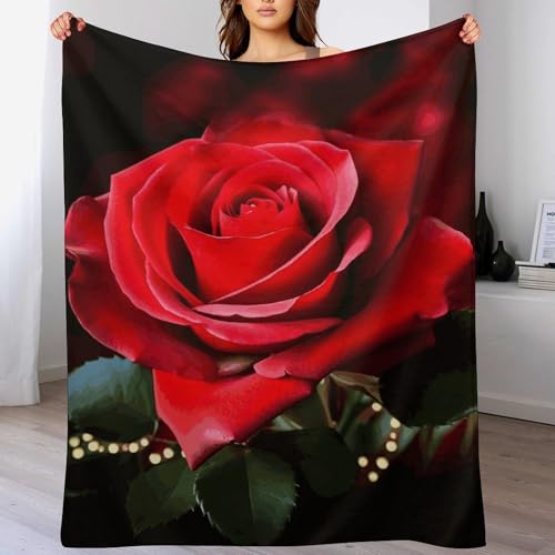 Couverture flanelle pelucheuse rose, plaid floral réconfortant pour des nuits douces