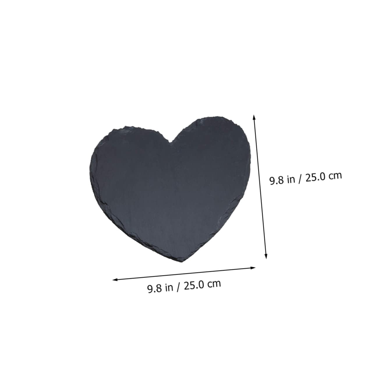 Mobestech Plato Grande de Pizarra Negra Forma de Corazón para Servir Bistec y Aperitivos, Reutilizable y Fácil de Limpiar, Adecuado para Cenas Obsequios
