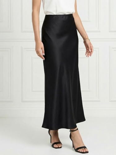 Image of ADDYVERO Premium Satin Finish Flowy A-Line Fit Midi Skirt for Women