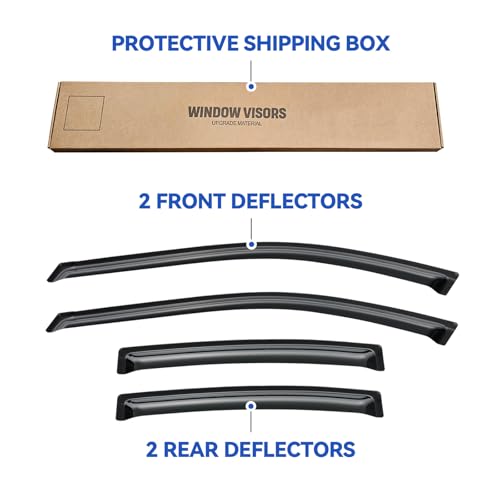 Image of Window Visors Rain Guards for 2004 2005 2006 2007 2008 Acura TL, Out-Channel Window Vent Wind Deflectors Visors Shades for 04 05 06 07 08 Acura TL