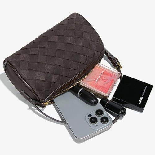 Mini Woven Bag Small Cute Suede Woven Tote Bag for Women Top-handle Shoulder Bag Summer Hobo Satchels Handbag Underarm4