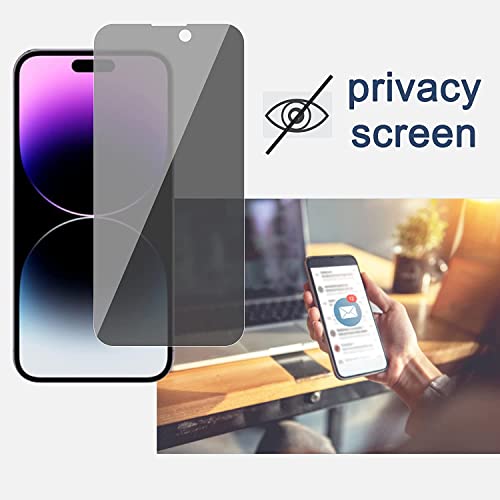 Image of Premium Privacy Tempered Glass Screen Protector for iPhone 14 Pro With Edge to Edge Coverage and Easy Installation Kit