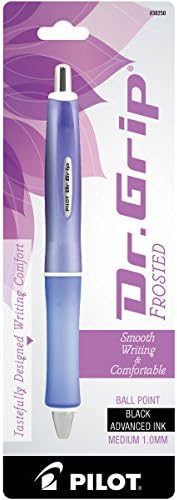 PILOT Dr. Grip Frosted Refillable & Retractable Ballpoint Pen, Medium Point, Purple Barrel, Black Ink, Single Pen (36250)