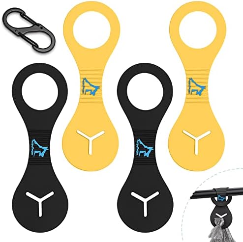 PuppyDoggy Silicone Dog Poop Bag Holder for Dog Lead Waste Bag Carrier Holder for Dog Leash Dispenser Accessory Bicycle (2 Piece-Black)