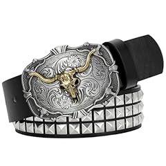 Studded Belt-bull Buckle Black