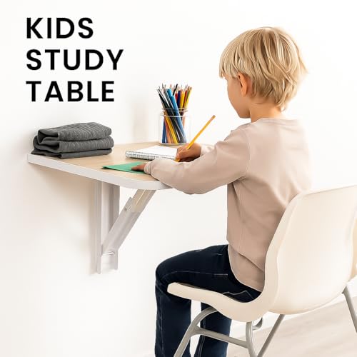 Image of Heartily 15.3 * 15.3 Inch Wall Mounted Folding Table | Compact Multipurpose Foldable Table with Strong Metal Bracket | 17 mm Thick | Study, Kitchen, Bedside, Utility Use (15.3 * 15.3 inches)